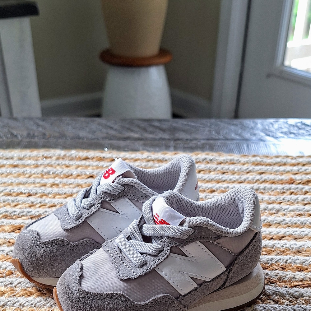 New Balance Gray and White Sneakers Classic Athletic Design